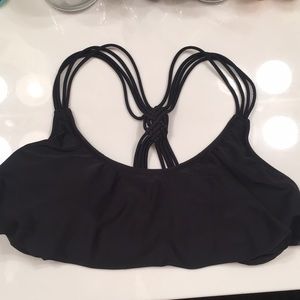Black Cross-Back Bathing Suit Top